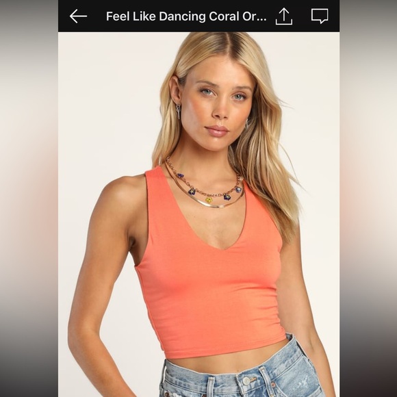Feel like dancing coral orange crop top - M - Picture 2 of 6